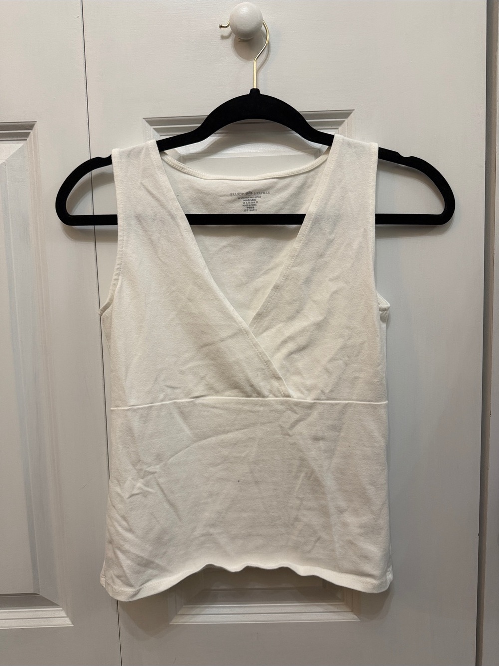 Brandy Melville V Neck Tank Top White
